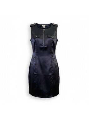 S Line Womens Black Sleeveless Zip Front Dress Size M